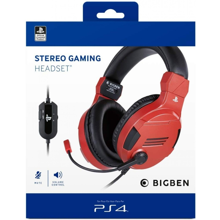 Bigben ﻿Playstation 4 HW Bigben Stereo Gaming Headset v3 (Red) in the group HOME ELECTRONICS / Game consoles & Accessories / Sony PlayStation 4 at TP E-commerce Nordic AB (D11019)