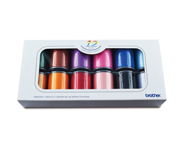 Brother ETS12 Embroiderythread Set (12 Colours) in the group HOME, HOUSEHOLD & GARDEN / Household appliances / Sewing machine & Accessories / Sewing machine accessories at TP E-commerce Nordic AB (D11027)