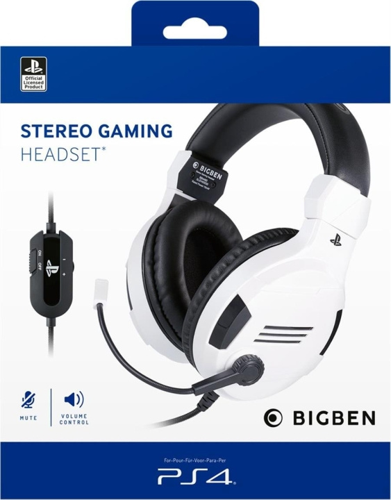 Bigben ﻿Playstation 4 HW Bigben Stereo Gaming Headset v3 (White) in the group HOME ELECTRONICS / Game consoles & Accessories / Sony PlayStation 4 / Accessories at TP E-commerce Nordic AB (D11162)