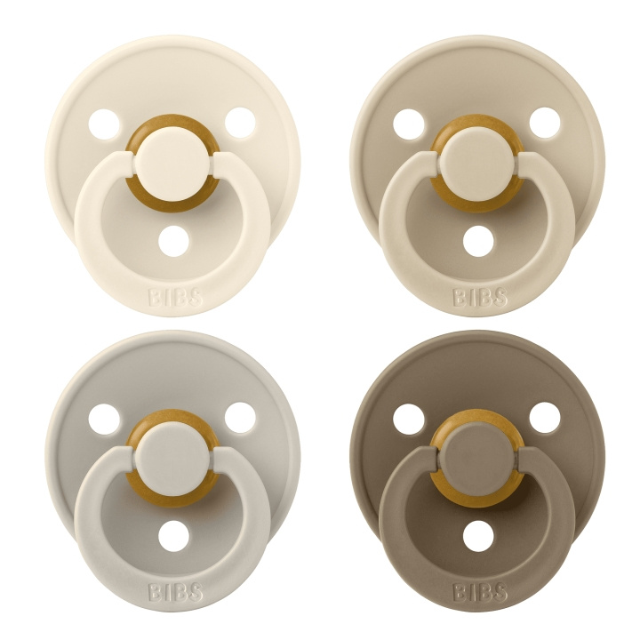 BIBS Pacifier Colour 4 PACK - Ivory/Sand/Vanilla/Dark Oak - Size 1 in the group TOYS, KIDS & BABY PRODUCTS / Baby Gadgets / Pacifiers & Teething toys at TP E-commerce Nordic AB (D11284)