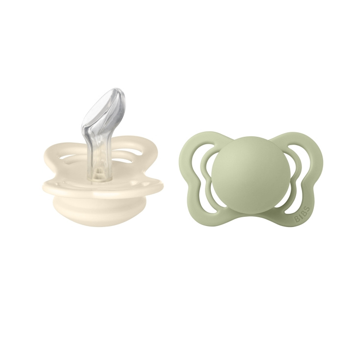 BIBS Pacifier Couture 2 PACK - Ivory/Sage - Size 1 in the group TOYS, KIDS & BABY PRODUCTS / Baby Gadgets / Pacifiers & Teething toys at TP E-commerce Nordic AB (D11292)