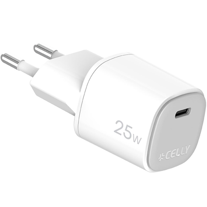 Celly USB-laddare GaN 1 x USB-C PD 25W in the group SMARTPHONE & TABLETS / Chargers & Cables / Wall charger / Wall charger USB-C at TP E-commerce Nordic AB (D11519)