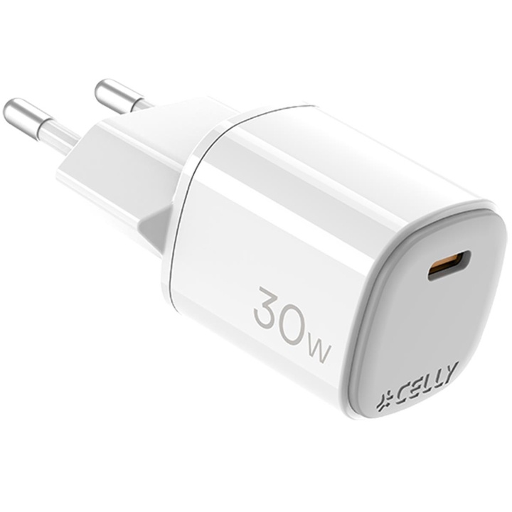 Celly USB-laddare GaN 1 x USB-C PD 30W in the group SMARTPHONE & TABLETS / Chargers & Cables / Wall charger / Wall charger USB-C at TP E-commerce Nordic AB (D11521)