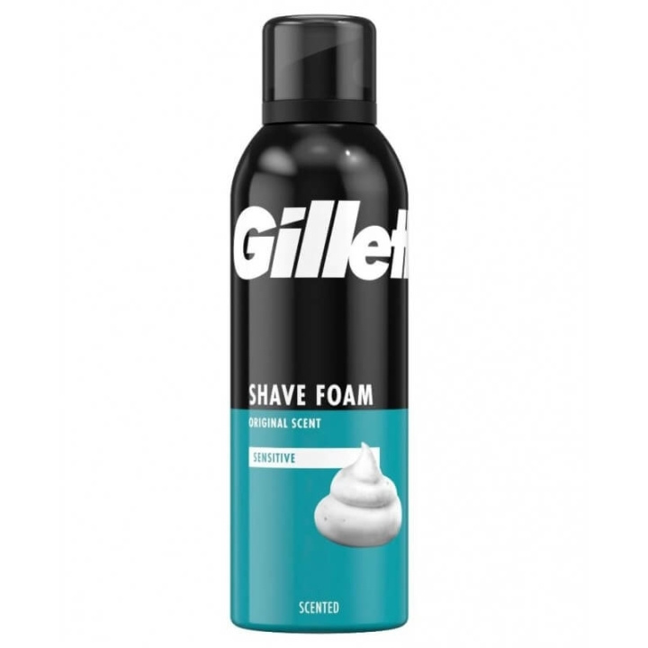 Gillette Sensitive Shave Foam 200ml in the group BEAUTY & HEALTH / Hair & Styling / Shaving & Trimming / Razors & Accessories at TP E-commerce Nordic AB (D11607)