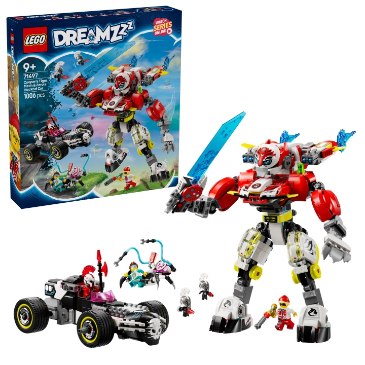 LEGO DREAMZzz - Cooper\'s Tiger Mech & Zero\'s Hot Rod Car (71497) in the group TOYS, KIDS & BABY PRODUCTS / Toys / Building toys / Lego at TP E-commerce Nordic AB (D12249)