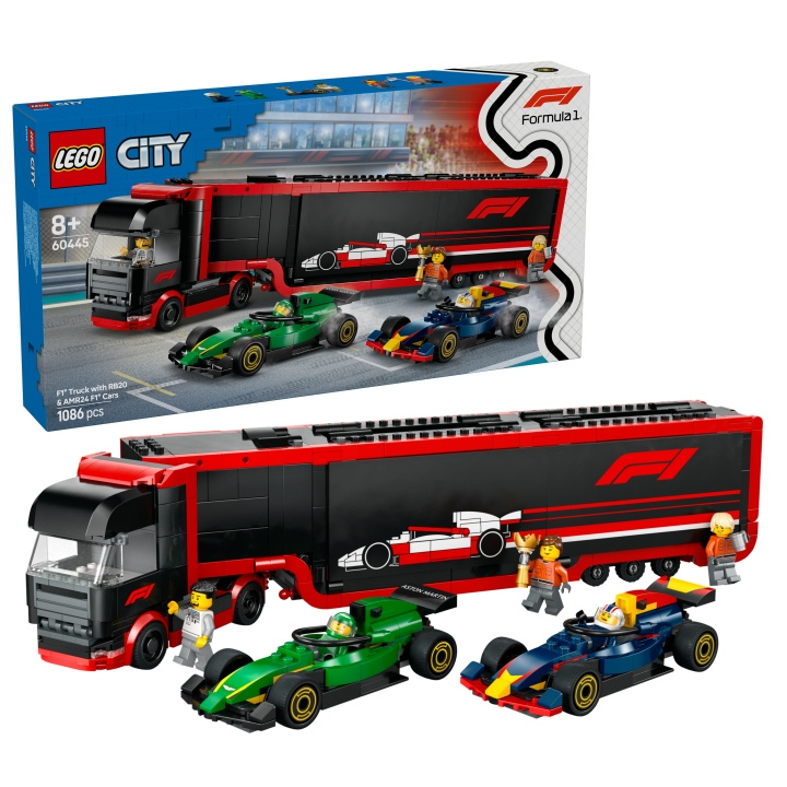 LEGO LEGO City - F1® Truck with RB20 & AMR24 F1® Cars (60445) in the group TOYS, KIDS & BABY PRODUCTS / Toys / Building toys / Lego at TP E-commerce Nordic AB (D12305)