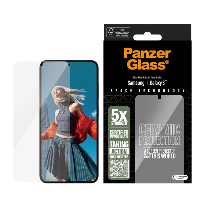 PanzerGlass Ceramic Screen Protector Samsung Galaxy S25 - Ultra-Wide Fit in the group SMARTPHONE & TABLETS / Phone cases / Samsung at TP E-commerce Nordic AB (D12457)