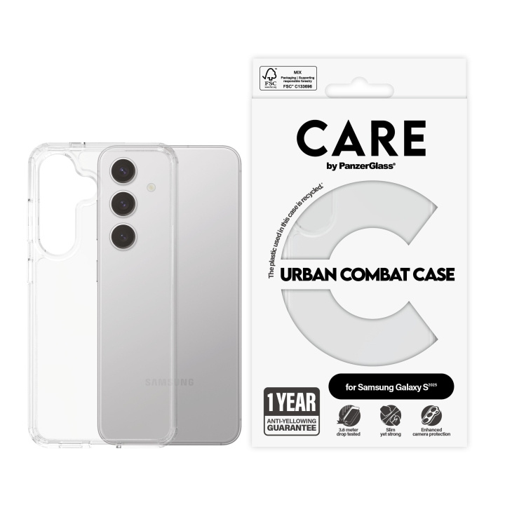 CARE by PanzerGlass - Flagship Case Transparent Urban Combat w. Clear Frame Samsung Galaxy S25 in the group SMARTPHONE & TABLETS / Phone cases / Samsung at TP E-commerce Nordic AB (D12469)