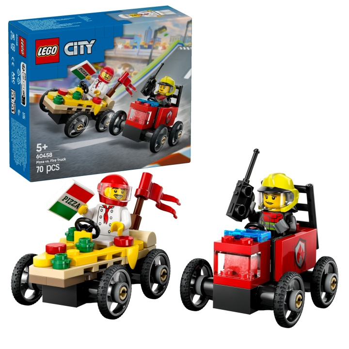 LEGO LEGO City - Race Car Pack: Pizza vs. Fire Truck (60458) in the group TOYS, KIDS & BABY PRODUCTS / Toys / Building toys / Lego at TP E-commerce Nordic AB (D12512)