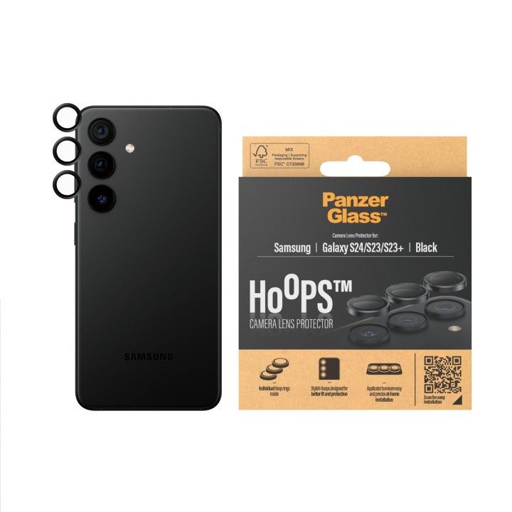 PanzerGlass Hoops - Camera Lens Protector - Samsung Galaxy S24/S23/S23 Plus - Black in the group SMARTPHONE & TABLETS / Phone cases / Samsung at TP E-commerce Nordic AB (D12590)