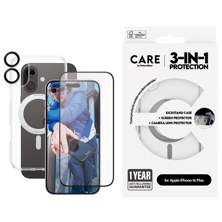 CARE by PanzerGlass - Feature 3-in-1 Ceramic Bundle - iPhone 16 Plus in the group SMARTPHONE & TABLETS / Phone cases / Apple / iPhone 16 at TP E-commerce Nordic AB (D12606)