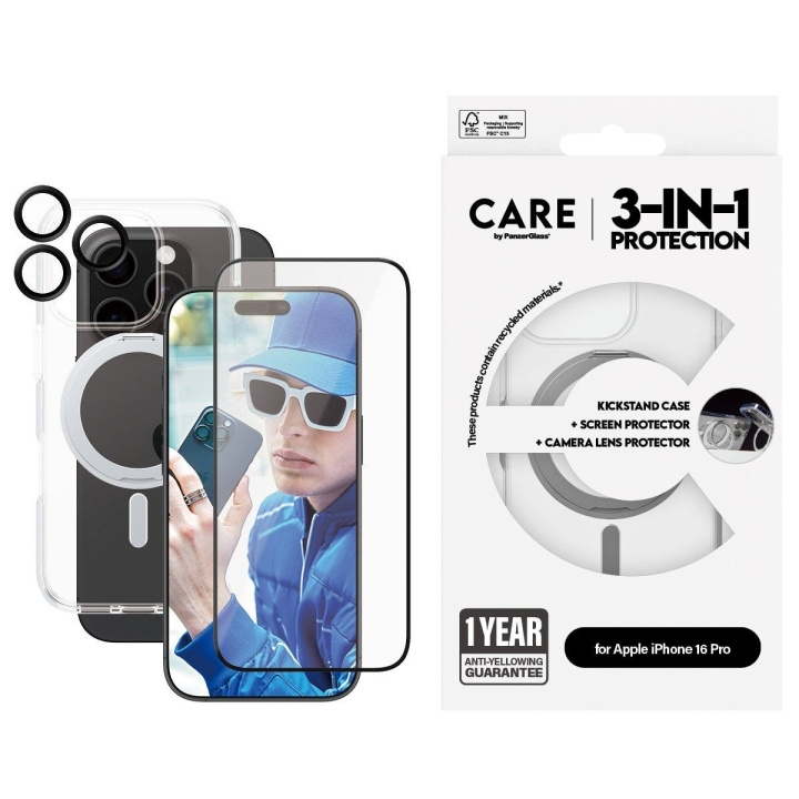 CARE by PanzerGlass - 3-in-1 Protection Bundle - MagSafe-Compatible - iPhone 16 Pro in the group SMARTPHONE & TABLETS / Phone cases / Apple / iPhone 16 at TP E-commerce Nordic AB (D12608)