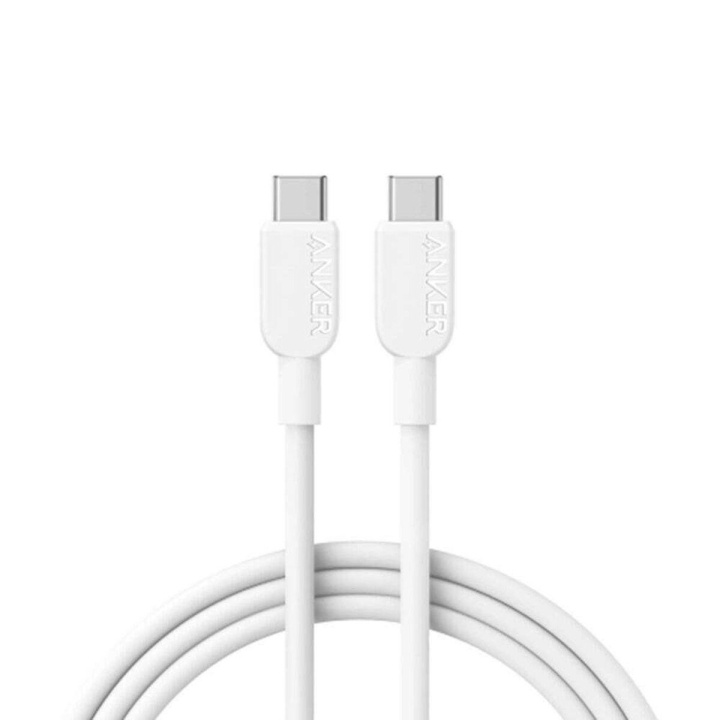 Anker USB-C to USB-C Cable (3 ft, 240W, Braided) – White in the group COMPUTERS & PERIPHERALS / Computer cables / USB / USB-C at TP E-commerce Nordic AB (D12697)