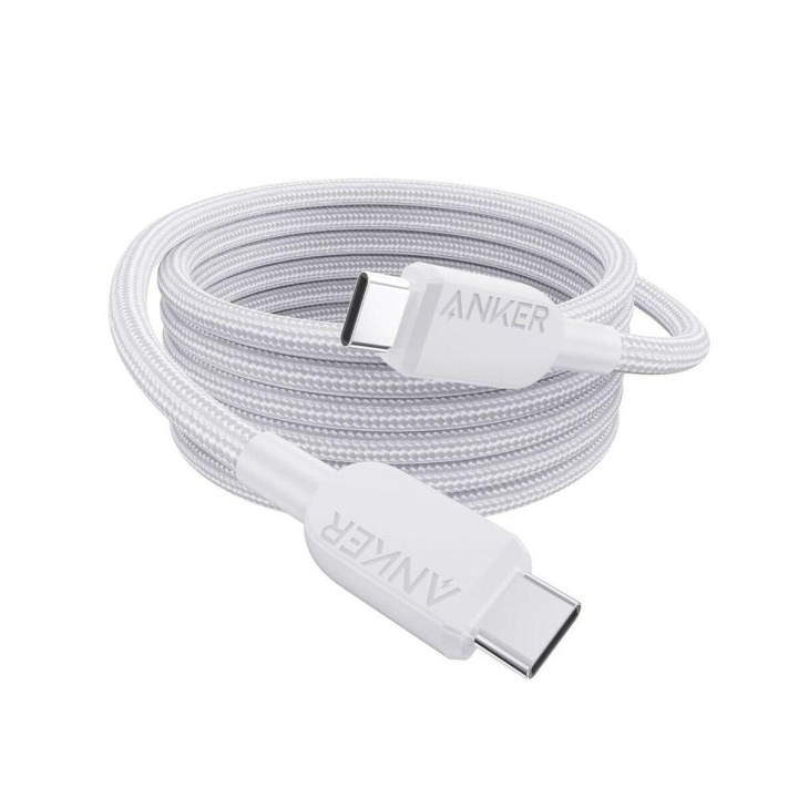 Anker USB-C to USB-C Cable (6 ft, 240W, Braided) – White in the group COMPUTERS & PERIPHERALS / Computer cables / USB / USB-C at TP E-commerce Nordic AB (D12698)