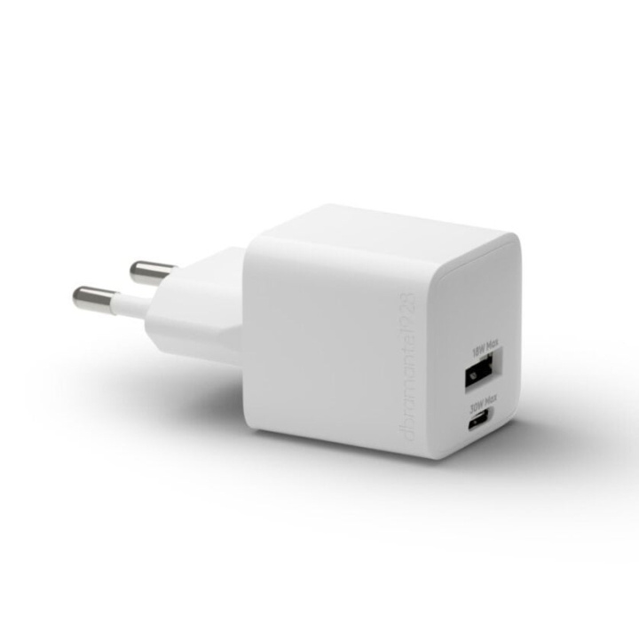 dbramante1928 Re-charge - Wall Charger GaN - USB-C+USB-A 30W+18W EU - White in the group SMARTPHONE & TABLETS / Chargers & Cables / Wall charger / Wall charger USB-C at TP E-commerce Nordic AB (D12823)