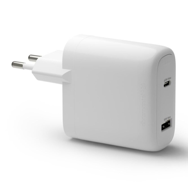 dbramante1928 Re-charge - Wall Charger GaN - USB-C 65W+18W EU - White in the group COMPUTERS & PERIPHERALS / Computer cables / USB / USB-C at TP E-commerce Nordic AB (D12827)