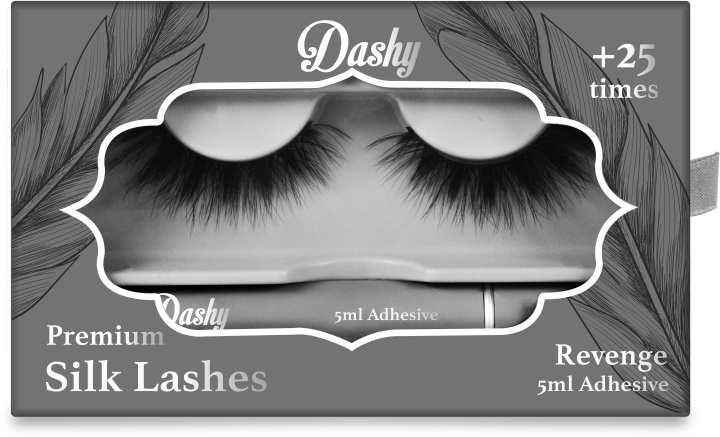 Dashy Premium Silk Lashes + 5 ml Adhesive Revenge in the group BEAUTY & HEALTH / Makeup / Eyes & Eyebrows / False eyelashes at TP E-commerce Nordic AB (D12907)