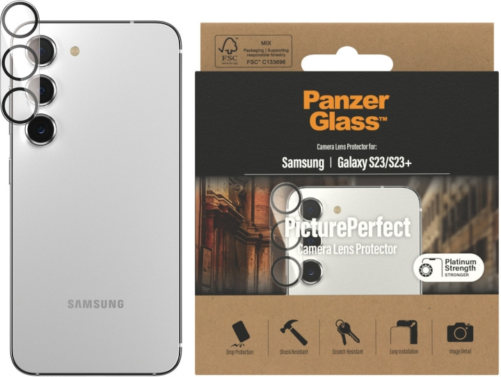 PanzerGlass PicturePerfect camera lens cover, Samsung Galaxy S23 / S23+ in the group SMARTPHONE & TABLETS / Phone cases / Samsung at TP E-commerce Nordic AB (D13476)