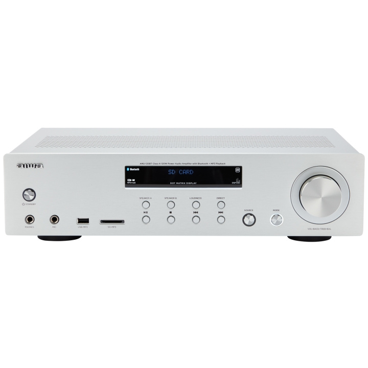 AIWA Förstärkare med Bluetooth 2 x 60 Watt RMS Silver in the group HOME ELECTRONICS / Audio & Picture / Home cinema, Hifi & Portable / Amplifier & Receiver at TP E-commerce Nordic AB (D13540)