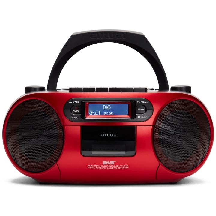 AIWA Radio med CD-spelare, Kassettband och Bluetooth Röd in the group HOME ELECTRONICS / Audio & Picture / Home cinema, Hifi & Portable / Portable audio players / CD-players at TP E-commerce Nordic AB (D13566)