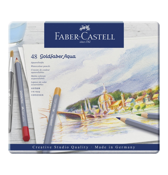 Faber-Castell Goldfaber akvarel tin, 48 pc (114648) in the group Sport, leisure & Hobby / Hobby / Paint & Draw / Pencils, crayons & ink at TP E-commerce Nordic AB (D13667)