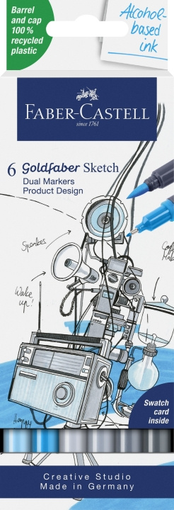 Faber-Castell Sketch Marker Gofa 6ct set prod. design (164806) in the group Sport, leisure & Hobby / Hobby / Paint & Draw / Pencils, crayons & ink at TP E-commerce Nordic AB (D13732)