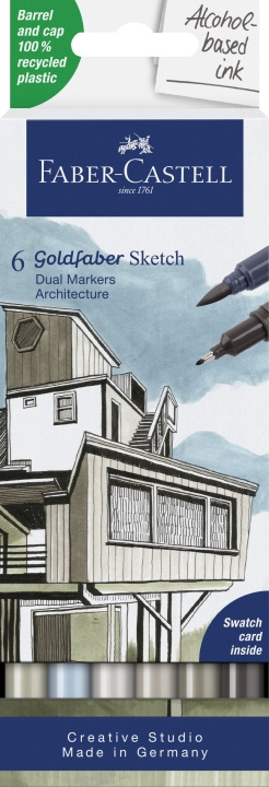 Faber-Castell Sketch Marker Gofa 6ct set Architect (164807) in the group Sport, leisure & Hobby / Hobby / Paint & Draw / Pencils, crayons & ink at TP E-commerce Nordic AB (D13733)