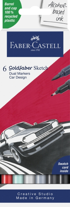 Faber-Castell Sketch Marker Gofa 6ct set Car design (164813) in the group Sport, leisure & Hobby / Hobby / Paint & Draw / Pencils, crayons & ink at TP E-commerce Nordic AB (D13734)