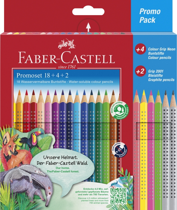 Faber-Castell Promotion set Colour Grip (18+4+2 pcs) (201540) in the group Sport, leisure & Hobby / Hobby / Paint & Draw / Pencils, crayons & ink at TP E-commerce Nordic AB (D13736)