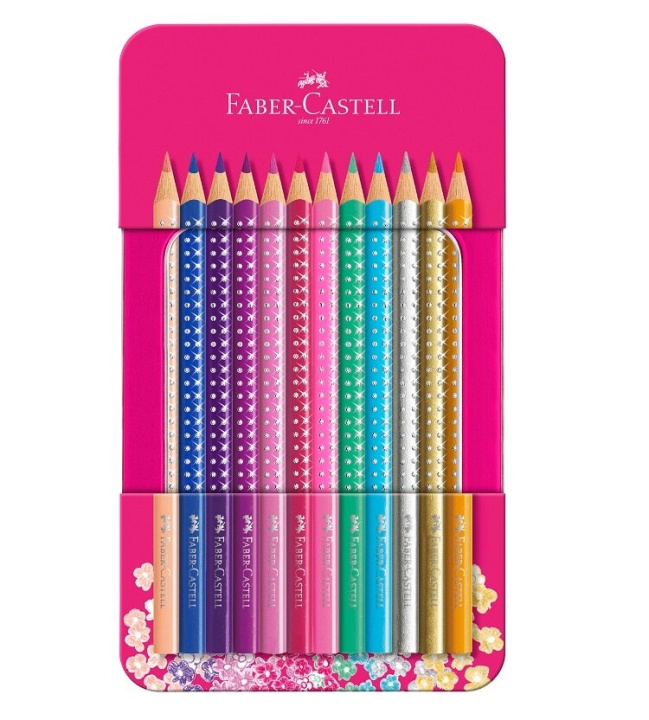 Faber-Castell Sparkle colour pencil,12 pc in tin box (201737) in the group Sport, leisure & Hobby / Hobby / Paint & Draw / Pencils, crayons & ink at TP E-commerce Nordic AB (D13756)