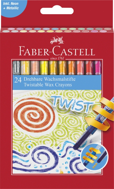 Faber-Castell Twistable Wax Crayons cardboard (24 pcs) (120004) in the group Sport, leisure & Hobby / Hobby / Paint & Draw / Pencils, crayons & ink at TP E-commerce Nordic AB (D13782)