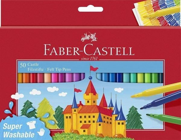 Faber-Castell Felt Tip Pen Castle Pack of 50 in Cardboard Box (554204) in the group Sport, leisure & Hobby / Hobby / Paint & Draw / Pencils, crayons & ink at TP E-commerce Nordic AB (D13901)