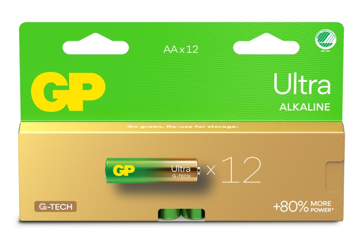 GP Ultra Alkaline Battery, Size AA, 15AU/LR6, 1.5V, 12-pack in the group HOME ELECTRONICS / Batteries & Chargers / Batteries / AA at TP E-commerce Nordic AB (D13906)