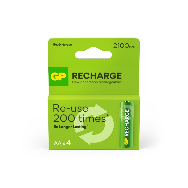 GP Recharge Rechargeable Battery, Size AA, 2100 mAh, 4-pack in the group HOME ELECTRONICS / Batteries & Chargers / Rechargable batteries / AA at TP E-commerce Nordic AB (D13941)