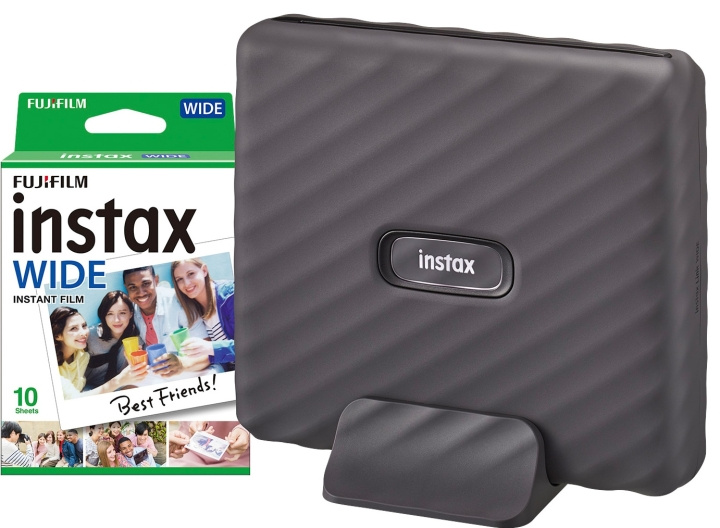 Fuji Instax Link Wide Printer (Gray) + 10 Shot Pack in the group HOME ELECTRONICS / Photo & Video / Photo equipment at TP E-commerce Nordic AB (D13950)