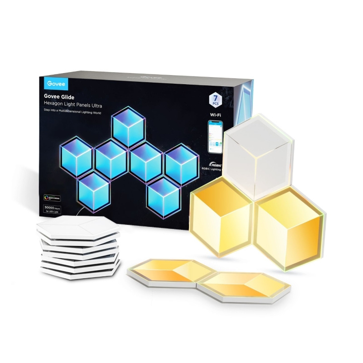 Govee Glide Hexagon Light Panels Ultra 7Pack! in the group HOME, HOUSEHOLD & GARDEN / Smart home / Smart Lights at TP E-commerce Nordic AB (D13984)