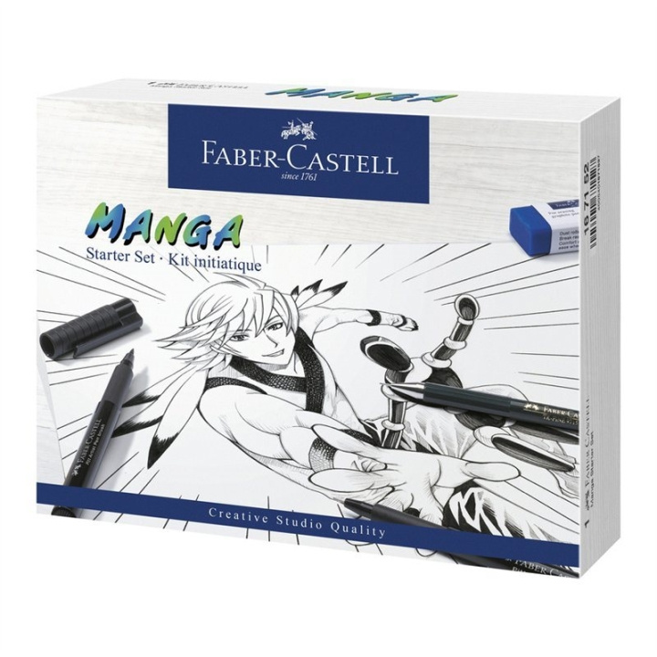 Faber-Castell Pitt Artist Pen India ink pen, Manga Starter Set (167152) in the group Sport, leisure & Hobby / Hobby / Paint & Draw / Pencils, crayons & ink at TP E-commerce Nordic AB (D13986)