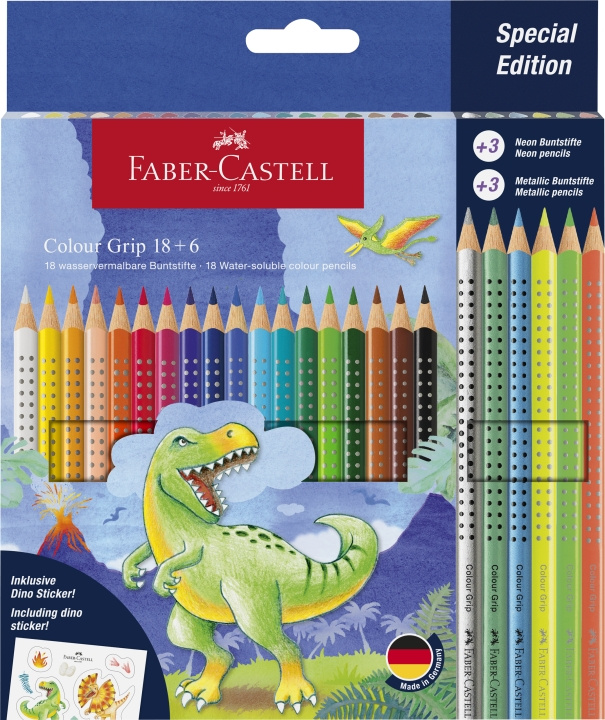 Faber-Castell CP Colour Grip dinosaurus 18+6 (201546) in the group Sport, leisure & Hobby / Hobby / Paint & Draw / Pencils, crayons & ink at TP E-commerce Nordic AB (D14040)