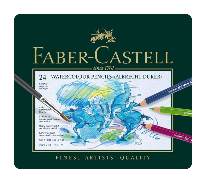 Faber-Castell Watercolour pencil Albrecht Dürer tin of 24 (117524) in the group Sport, leisure & Hobby / Hobby / Paint & Draw / Pencils, crayons & ink at TP E-commerce Nordic AB (D14109)