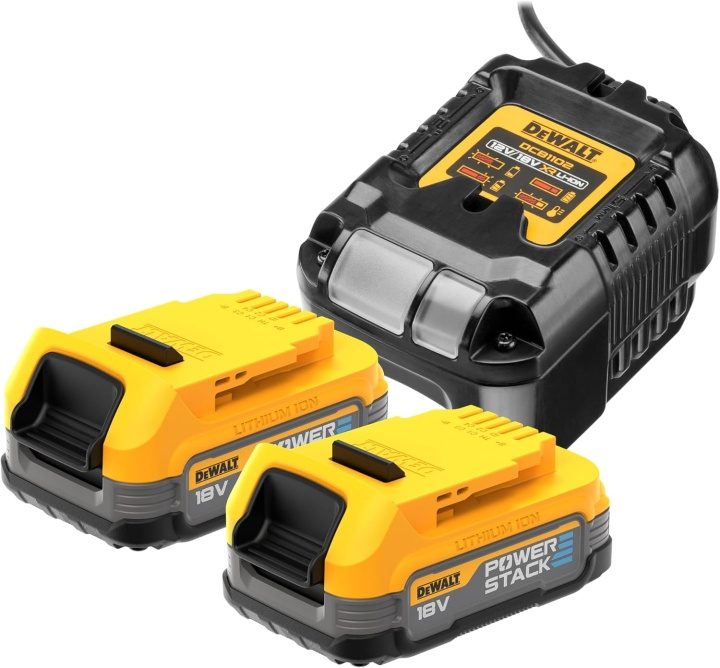 DeWALT DCB1102E2-QW Pack 2 Batteries Powerstack XR 18V – 1.7Ah Li-Ion in the group HOME, HOUSEHOLD & GARDEN / Tools / Batteries for power tools at TP E-commerce Nordic AB (D14155)