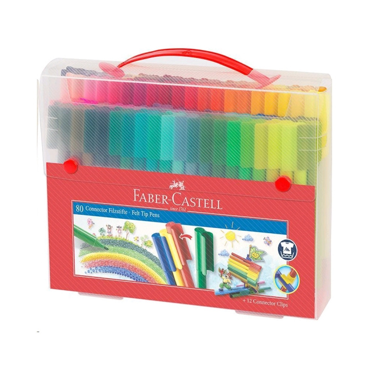 Faber-Castell ​Connector Pens, Carry case, 80 pc (155579) in the group Sport, leisure & Hobby / Hobby / Paint & Draw / Pencils, crayons & ink at TP E-commerce Nordic AB (D14175)