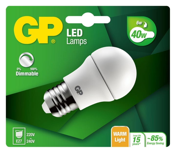 GP LED Lamp Mini Globe, E27, DIM, 6W (40W), 470lm in the group HOME ELECTRONICS / Lighting / LED lamps at TP E-commerce Nordic AB (D14195)