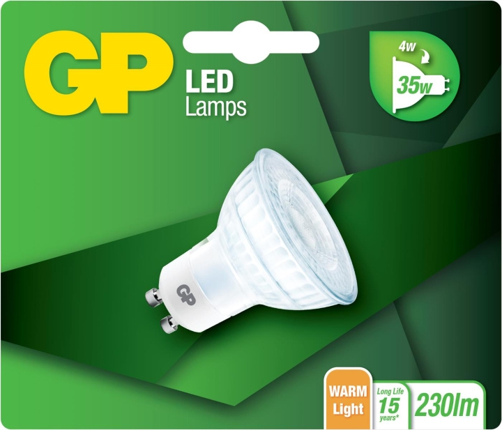 GP LED Lamp, GU10, 4W (35W), 230lm in the group HOME ELECTRONICS / Lighting / LED lamps at TP E-commerce Nordic AB (D14199)