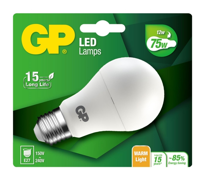 GP LED Lamp Classic, E27, 12W (75W), 1055lm in the group HOME ELECTRONICS / Lighting / LED lamps at TP E-commerce Nordic AB (D14208)