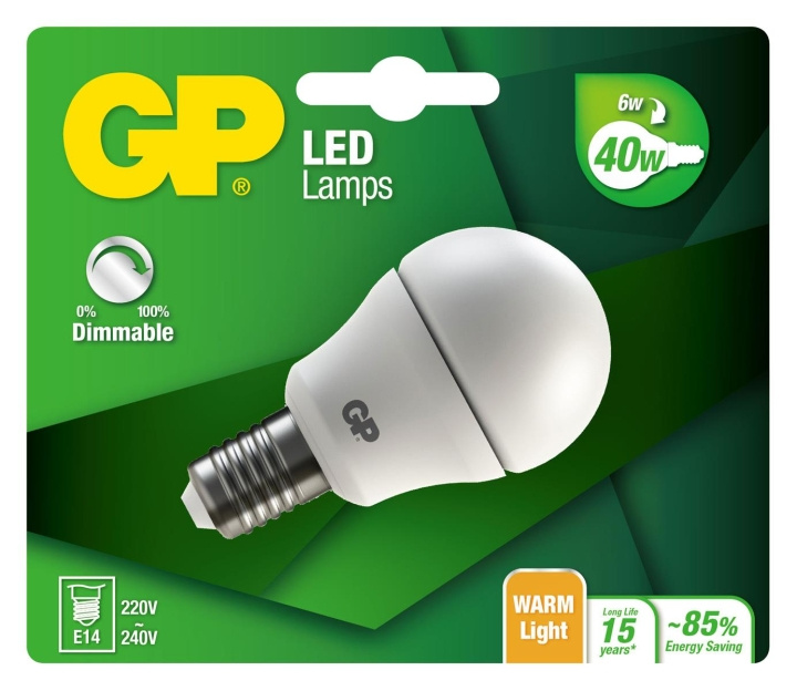 GP LED Lamp Mini Globe, E14, DIM, 6W (40W), 470lm in the group HOME ELECTRONICS / Lighting / LED lamps at TP E-commerce Nordic AB (D14211)