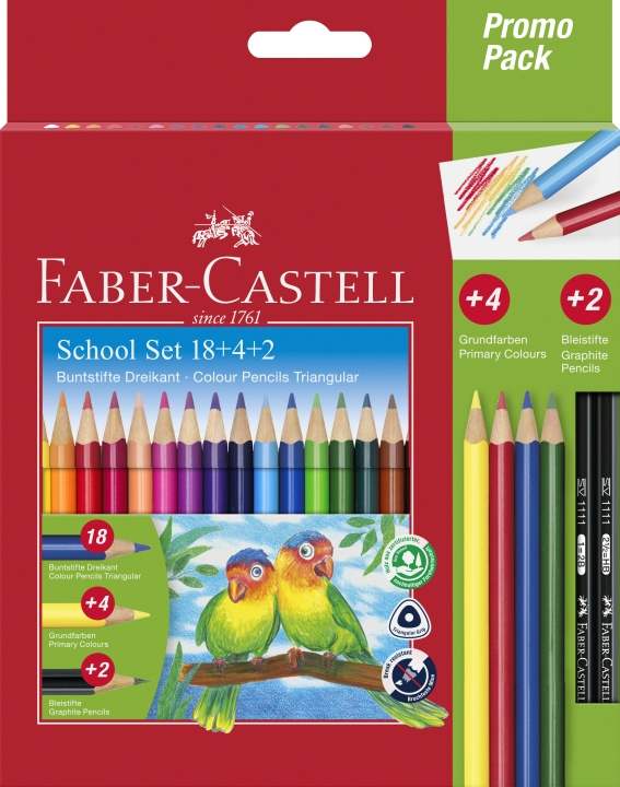 Faber-Castell Triangular pencils Promo Pack 18+4+2 (201597) in the group Sport, leisure & Hobby / Hobby / Paint & Draw / Pencils, crayons & ink at TP E-commerce Nordic AB (D14270)