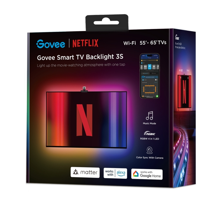 Govee TV Backlight 3 Lite (55–65 inch) - Netflix Edition – Elevate Your Viewing Experience in the group HOME, HOUSEHOLD & GARDEN / Smart home / Smart Lights at TP E-commerce Nordic AB (D14323)