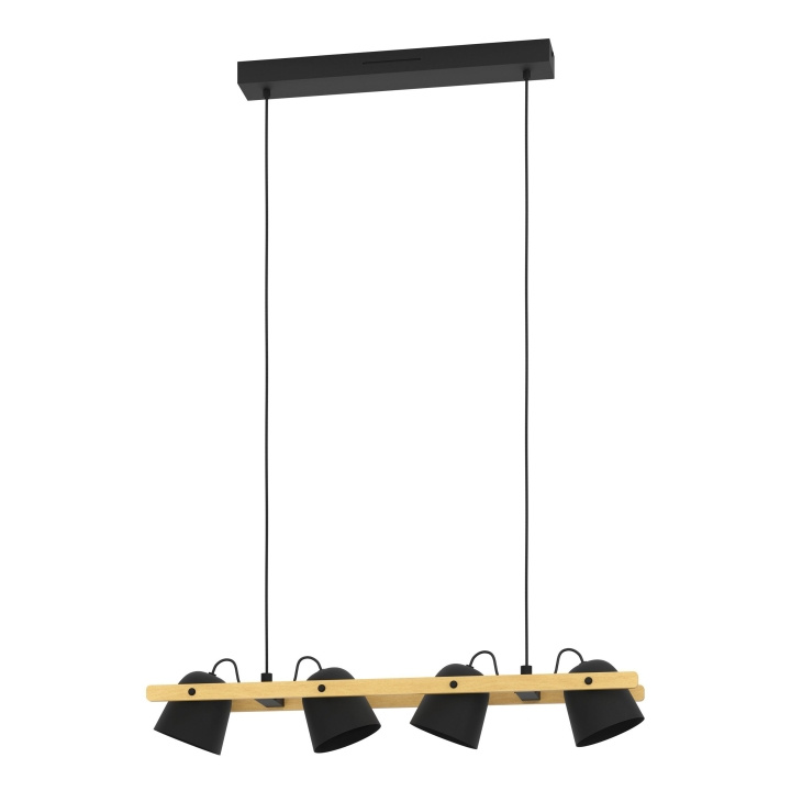 Eglo Hornwood-Z long table pendant natural and black L78 - RGB + TW - Zigbee, Bluetooth in the group HOME, HOUSEHOLD & GARDEN / Smart home / Smart Lights at TP E-commerce Nordic AB (D14347)