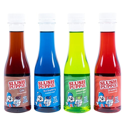 Fizz Creations SLUSH PUPPiE ORIG 4x180ml Syrup Set-BLR/STRW/C/LL in the group HOME, HOUSEHOLD & GARDEN / Kitchen utensils / Wine & Drink accessories at TP E-commerce Nordic AB (D14388)