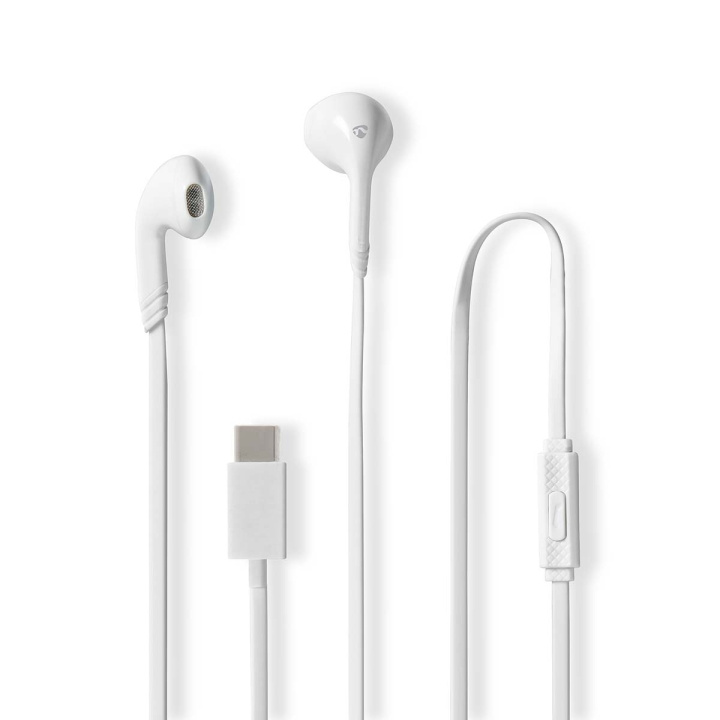 Nedis Wired Earphones | USB-C™ | Cable length: 1.20 m | Built-in microphone | Volume control | White in the group HOME ELECTRONICS / Audio & Picture / Headphones & Accessories / Headphones at TP E-commerce Nordic AB (D14660)